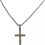 HARAHU Колие zc-22771 - Сребристо / Светло Кафяво kp22771