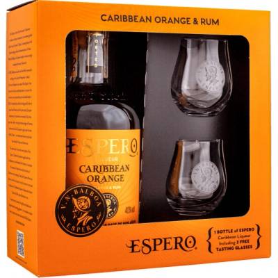 Espero Caribbean Orange + 2 poháre 40% 0,7 l (darčekové balenie 2 poháre)
