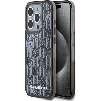 KARL LAGERFELD Заден капак с течен блясък Monogram Gradient за iPhone 15 Pro Max Black Karl Lagerfeld Karl Lagerfeld | Cheren | ЖЕНИ | UNI