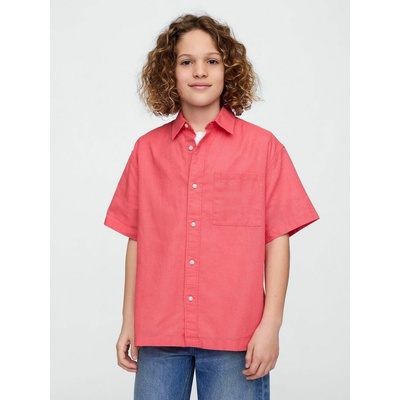 GAP 707785-00 dětská lněná košile růžová