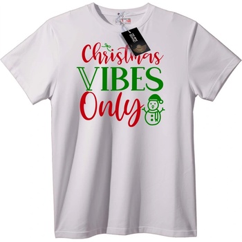 NOONEBRAND Тениска Само коледни вибрации - 7XL, White