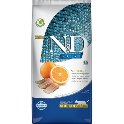 N&D Ocean Adult Cat sleď s pomerančem pro kastrované kočky 5 kg