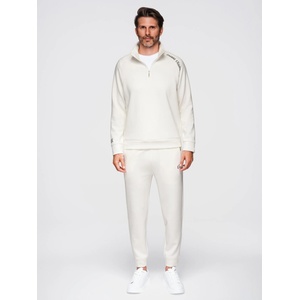 Ombre Clothing Мъжки спортен комплект суитшърт с яка + панталони jogger - екрю V2 Z117 Ombre Clothing Ombre Clothing | Bezhov | МЪЖЕ | M