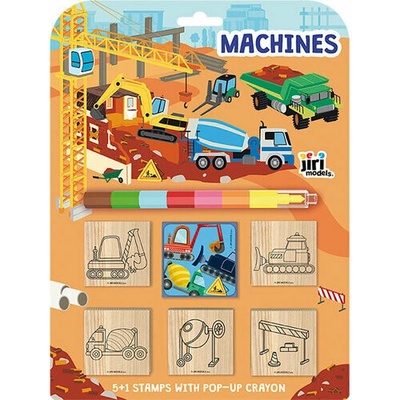 Pečiatky 5 + 1 s voskovkou Stroje