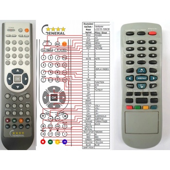 GENERAL VENTURER LCD15-106CE - съвместимо дистанционно управление на марката General (LCD15-106CE)