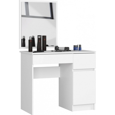 Ak furniture Kozmetický stolík so zrkadlom P-2 II 90x50 cm biely pravý