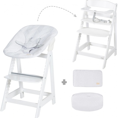 roba 2 v 1 Born Up Zickzack s vnitřní vložkou a redukcí na sedátko bílá