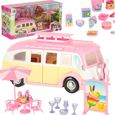 KIK zmrzlina shop camper skladací stôl stoličky 30 kusov