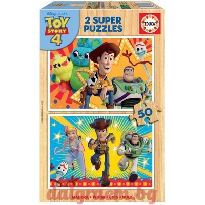 Educa Дървен пъзел EDUCA 18084 - 2 х 50 части - Toy Story 4 (EDU18084)