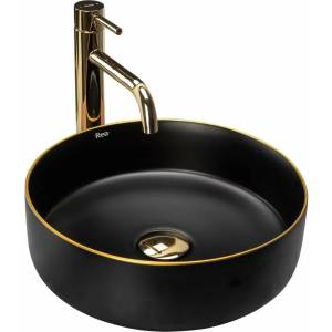 Rea Умивалник за плот Rea Sami Gold Edge черно/златист, 36 см (5902557357123)
