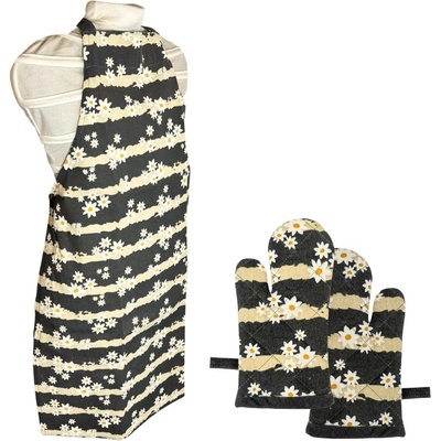 Home Elements Dětská sada zástěra a chňapka 50*70 + 10*22cm Květina