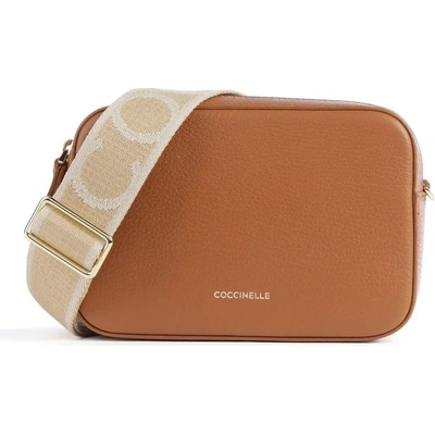 Coccinelle kožená crossbody kabelka malá hnědá