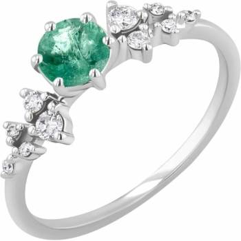 Eppi Zásnubný prsteň so smaragdom a diamantmi Olha R48595