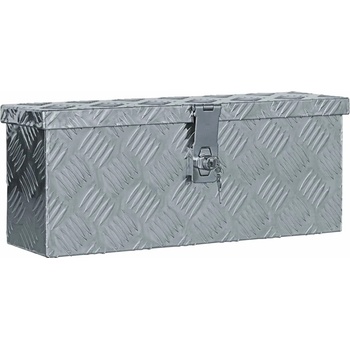 vidaXL Hliníkový box 48,5 x 14 x 20 cm stříbrný