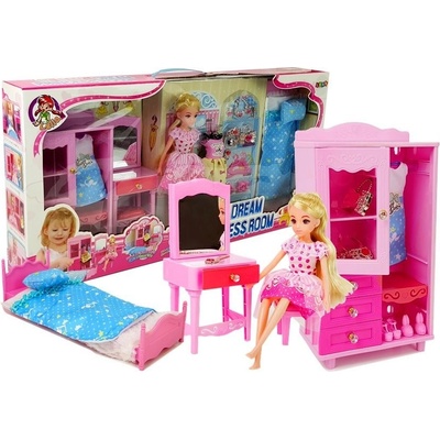 LEAN TOYS Súprava nábytku pre bábiky + bábika
