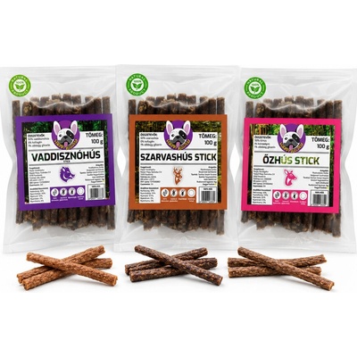Wild Stick Mix: srnka jeleň diviak 3 balenia tyčiniek 300 g