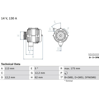 Generátor BOSCH 0 986 048 801