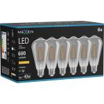 Mexen Vintis 6x LED нажежаема лампа E27, ST64, 8W, Топла - 2200K, 600 lm, опушена (L152-E27-0822-70x06)
