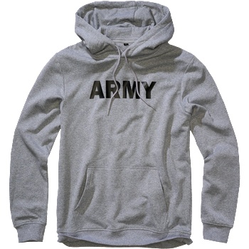 Brandit Брандирана блуза с качулка Army, сив меланж (9595-182)