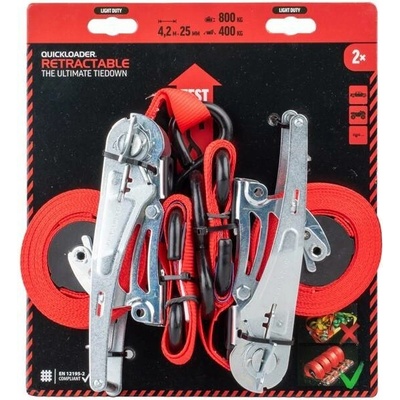 Samonavíjecí pás Quickloader Retractable 800 kg, 4,2 m x 25 mm - sada 2 ks