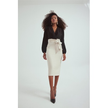 Base Дамска вталена пола - Крем #309384 (309384_Бежов)