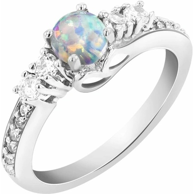 Eppi Stříbrný prsten s opálem a zirkony Tereza R41404