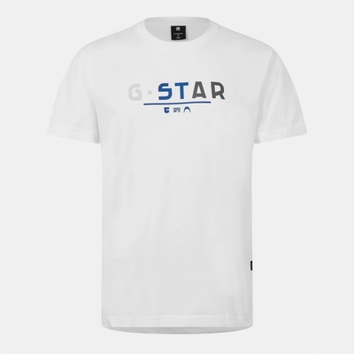 G Star Тениска G Star Multi Logo Graphic T-Shirt - White