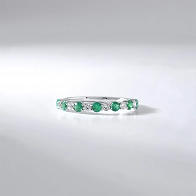 Lillian Vassago Prsten se smaragdy a brilianty v bílém zlatě LLV59 DR110WEM