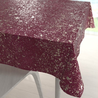 Biante Velký sametový čtvercový ubrus Isabela IBL-006 Gold Design vínový 180x180 cm