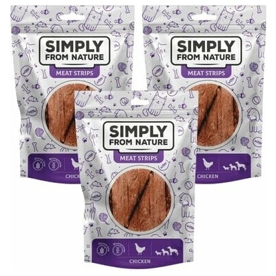 SIMPLY FROM NATURE Meat Strips Kuracie stripsy pre psov 3x 80 g