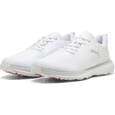 PUMA Голф обувки Puma Men's Fusion Grip ST Spiked Golf Shoes - White- Silver