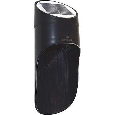 BOWI LED соларен стенен фенер PALESA LED/1W/3, 7V IP65 1800 mAh черен (BW0147)