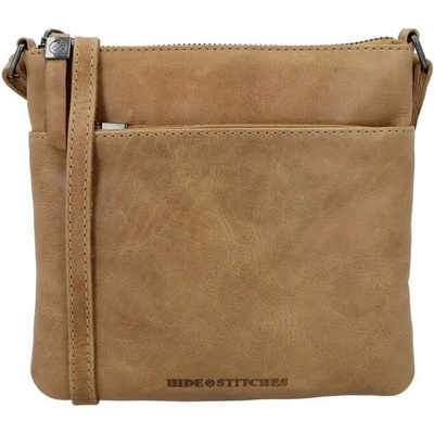 Hide & Stitches béžová čtvercová crossbody z pravé kůže „Milano“