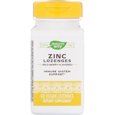 Nature's Way Zinc lozenges příchuť lesní ovoce 60 veganských pastilek