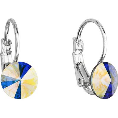 Swarovski Elements Rivoli vlepený krystal Ocelové náušnice visací bílé duhové kulaté 51031.2 Crystal AB bílá křišťálová duhová měňavá