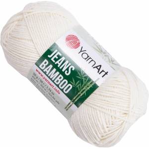 YARNART Jeans Bamboo 102 Off White Плетива прежда (Jeans Bamboo 102)