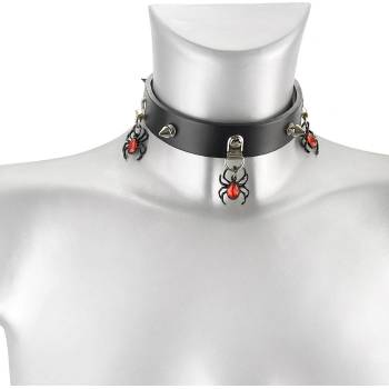 Image 1 of Leather & steel fashion чокър Carmine Territory - LSF9 95