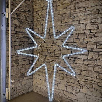 DecoLED svetelný motív LED hviezda polaris na VO 53 x 90 cm ľadovo biela