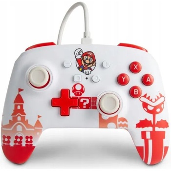 Image 1 of PowerA EnWired Nintendo Switch Mario Red & White (1519186-01) (1519186-01)