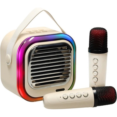 MG Sing Set V2 Bluetooth Karaoke mikrofóny a reproduktor béžový