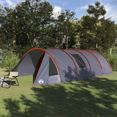 vidaXL Тунелна палатка за 6 души Сив и оранжев 890 x 470 x 220 см (42004046)