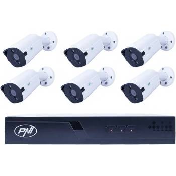PNI House IP716 16-Канален PoE NVR Комплект с 6x 8MP Камери и Кабели (PNI-IP716-6I8)