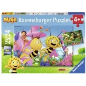 Ravensburger Verlag Ravensburger Kinderpuzzle - 09093 Die kleine Biene Maja - Puzzle für Kinder ab 4 Jahren, Biene Maja Puzzle mit 2x24 Teilen | Waldemar Bonsels