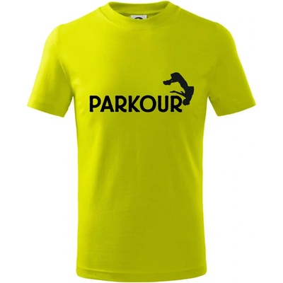 Parkour salto tričko detské limetková