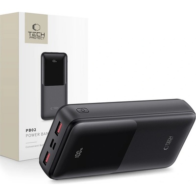 Tech-Protect Преносима батерия Power Bank 20000Mah 22.5w от Tech-Protect PB02 - Black (5906302380503)