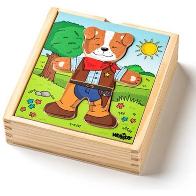 Woodyland Кучето Джаф, комплект от шест дървени пъзела (90016)