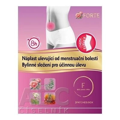 FORTE Náplasť uľavujúca od menštruačnej bolesti bylinné zloženie 3 ks