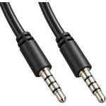 VCOM Аудио кабел VCom 3.5 mm 4-pin Jack - 3.5 mm Jack, 2 m, черен (CV204-2.0m)