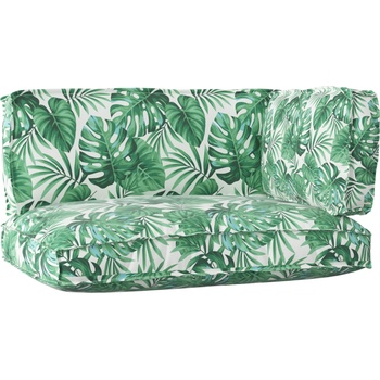 vidaXL Комплект възглавници за палет 3 pcs На листа 120 x 80 x 12 cm (3329097)