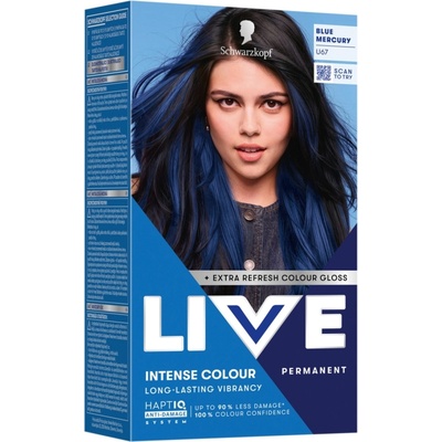 Schwarzkopf Live Intense Colour Permanent barva na vlasy U67 metalická modrá